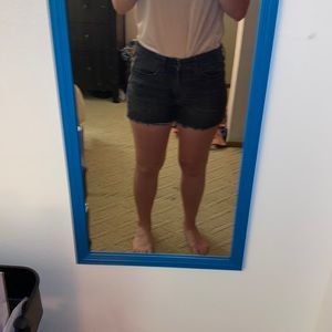 Black jean shorts
